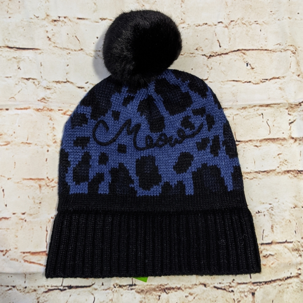 SALE Kate Spade Leopard Print Pompom Beanie - Picture 3 of 5